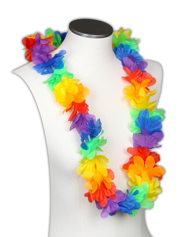 Multicolor Silk Flower Party Favor Lei Multicolor