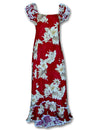 Hawaiian Long Muumuu Red Dress Lanai