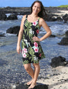 Nalani Short Hawaiian Rayon Dress Black