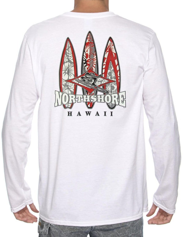 North Shore Hawaii Long Sleeves Sweatshirt Tee White