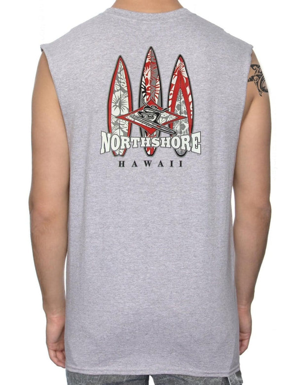 Muscle Tee North Shore Hawaii Surfing Ash