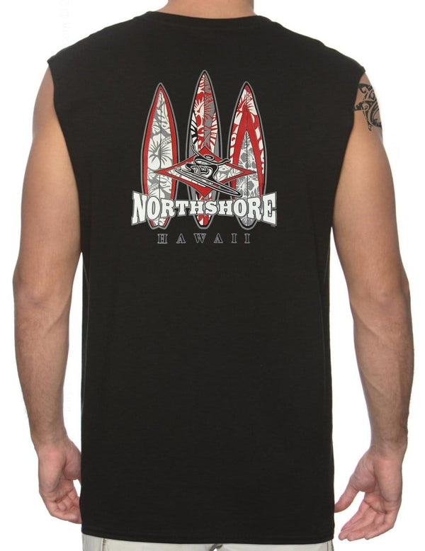 Muscle Tee North Shore Hawaii Surfing Black
