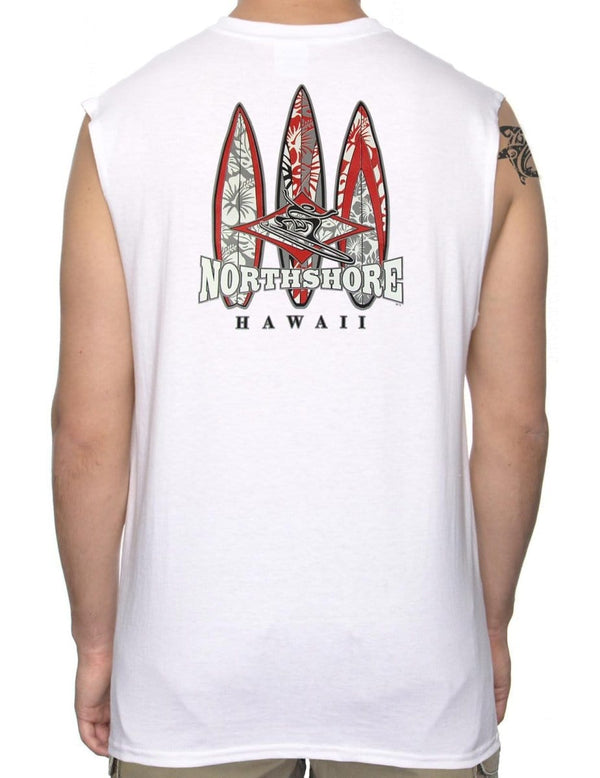 Muscle Tee North Shore Hawaii Surfing White