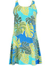Nuuanu Valley Hawaiian Dress A-Line Back Cutout Aqua