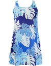 Nuuanu Valley Hawaiian Dress A-Line Back Cutout Blue