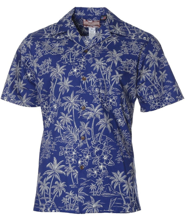 Oasis Path Hawaiian Shirt Navy