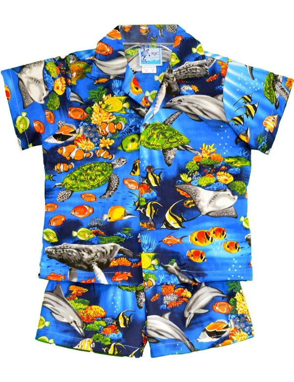 Oceans of Hawaii Toddler Boy's Clothes Set Royal