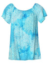 Off-Shoulder Peasant Blouse Island Reef Sea Green
