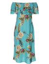 Off Shoulder Short Hawaiian Dress Island Ceres Green
