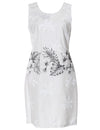 Ohua Short Hawaiian Dress Border Design Gray KY