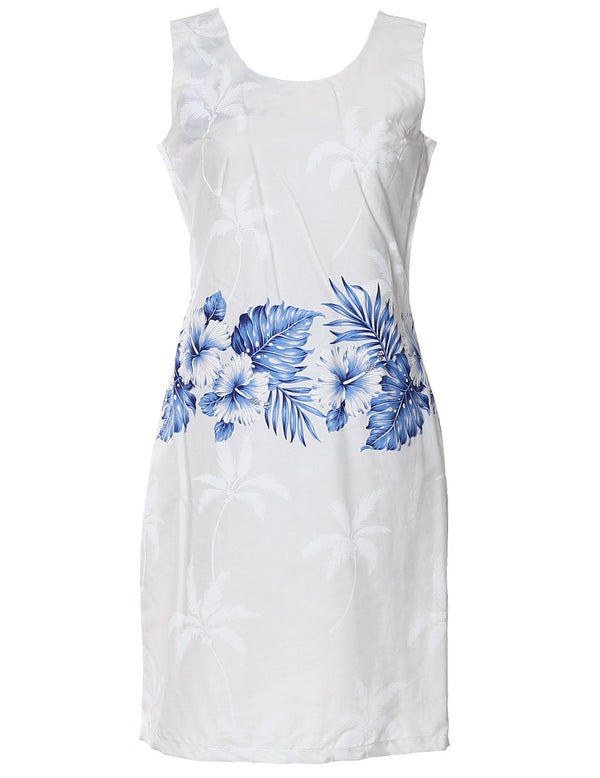 Ohua Short Hawaiian Dress Border Design Blue KY