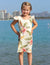 Orchid Pua Girls Hawaiian Sundress Beige
