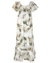 Orchids Makani Muumuu Hawaiian Dress White