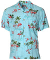 Original Flamingo Rayon Premier Aloha Shirt Aqua
