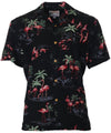 Original Flamingo Rayon Premier Aloha Shirt Black