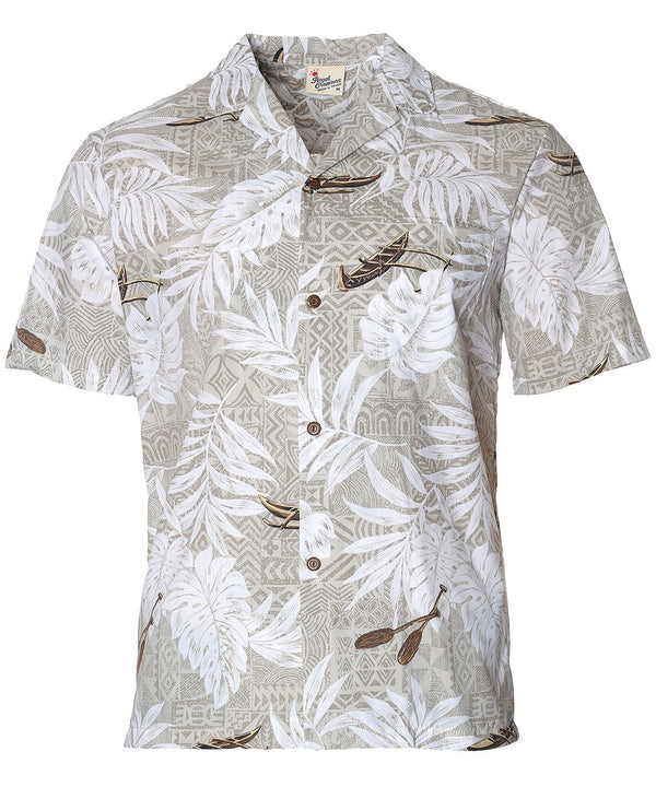 Outrigger Tribal Aloha Shirt Poly Cotton Beige