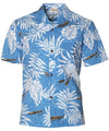 Outrigger Tribal Aloha Shirt Poly Cotton Sky Blue