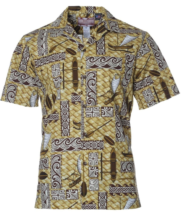 Pacific Outrigger Shirt Tribal Beige