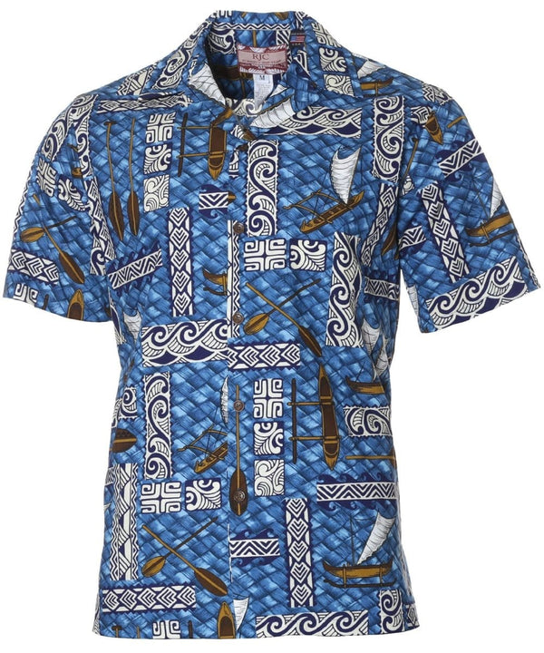 Pacific Outrigger Shirt Tribal Blue