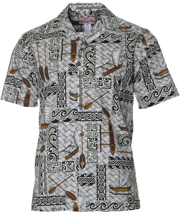 Pacific Outrigger Shirt Tribal Charcoal