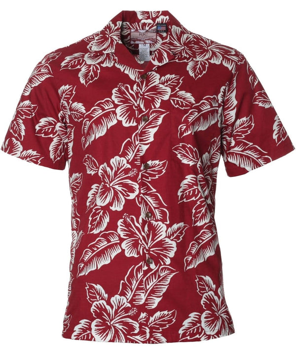 Pahoa Aloha Shirt Burgundy