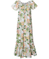 Paina Aloha Long Muumuu Dress Relaxed Fit Cream