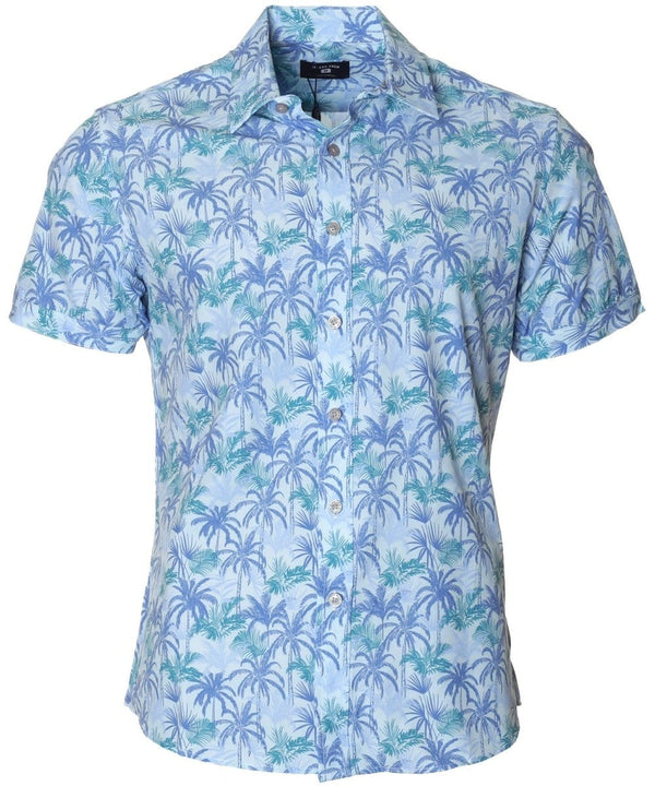 Palm Plantation Aloha Shirt Light Blue