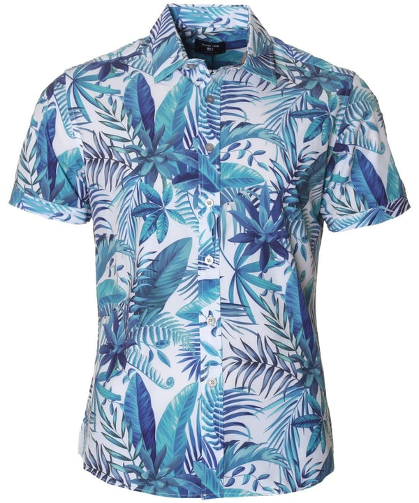 Palm Scape Aloha Shirt White