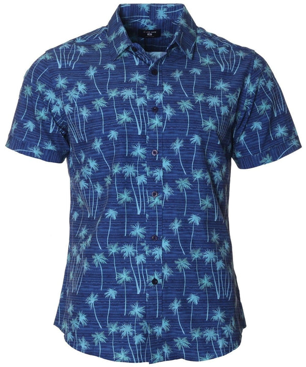 Palm Shore Tropical Shirt Navy