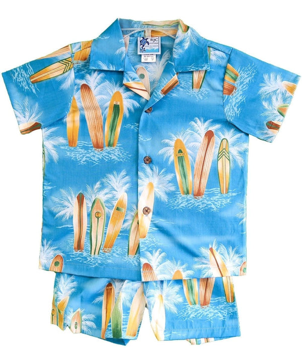 Palms & Surfboards Toddler Boy's Cabana Set Light Blue