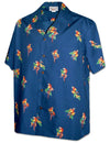 Parrot Head Island Aloha Shirt Navy