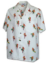 Parrot Head Island Aloha Shirt White