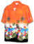 Parrots Beach Men's Aloha Shirt Orange