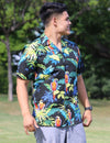 Parrots Paradise Black Hawaiian Shirt