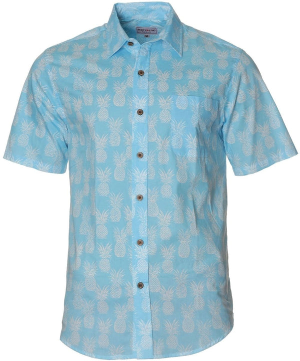 Pineapples Dude Resort Hawaiian Shirt Blue