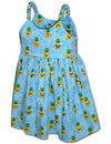 Pineapples Emoji Girl's Sundress Light Blue