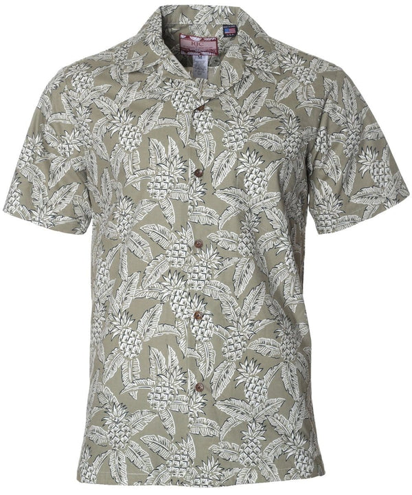 Pineapples Island Hawaiian Shirt Khaki