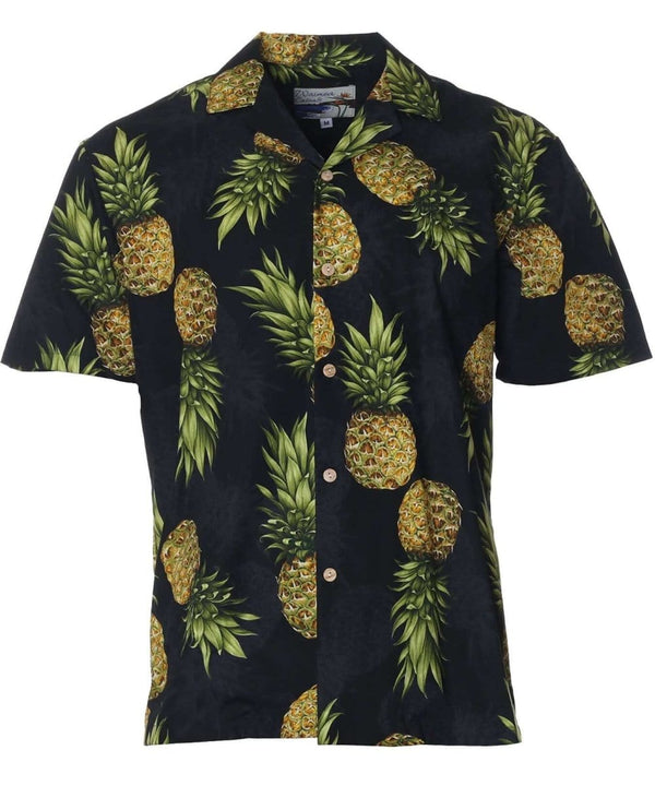 Pineapples Aloha Shirt Waimea Casuals Black