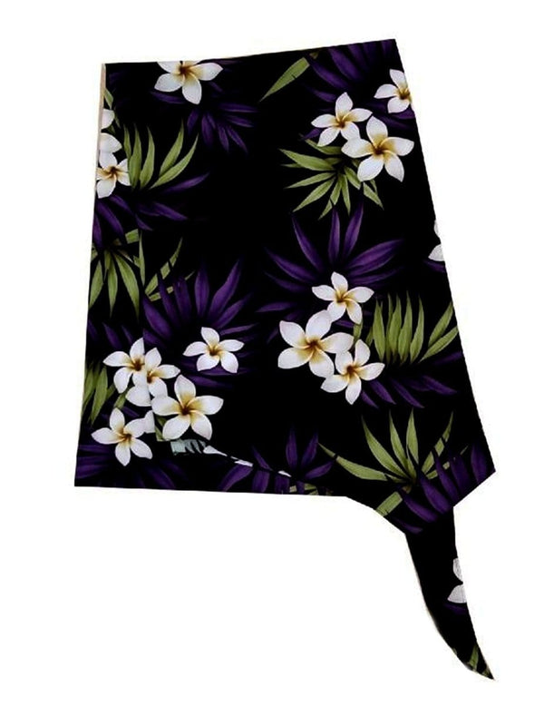 Plumeria Rain Full Size Large Sarong Cover-up Black
