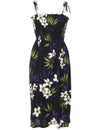 Plumeria Rain Short Dress Black