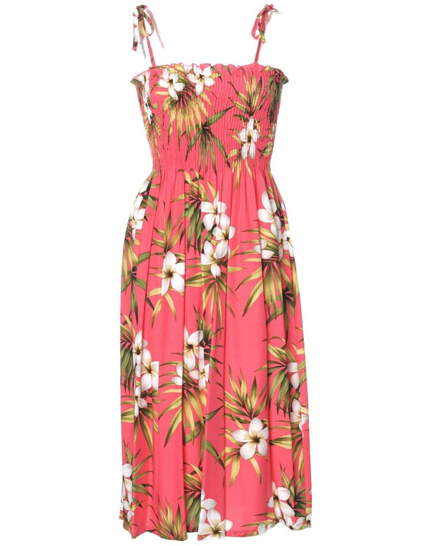Plumeria Rain Short Dress Coral
