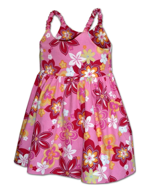Plumerias Flower Girl Bungee Sundress Pink