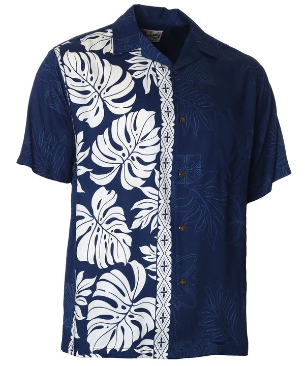 Prince Kuhio Premium Aloha Shirt Side Band Navy