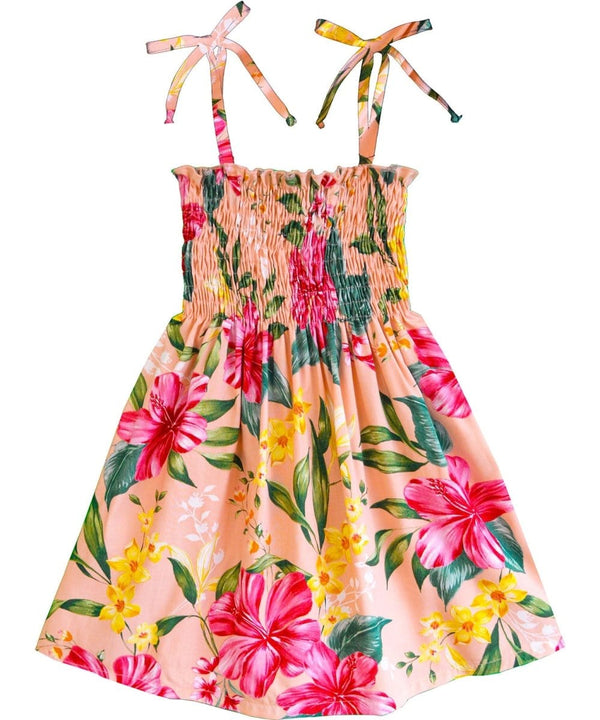 Pua Aloha Girls Dress Coral