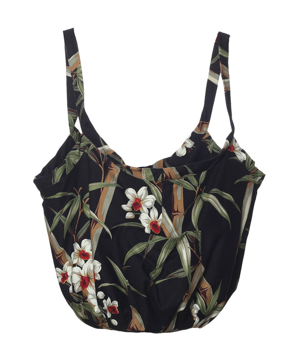 Large Tote Handbag Bamboo Orchids