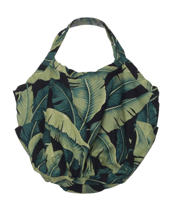 Large Tote Handbag Monstera Black
