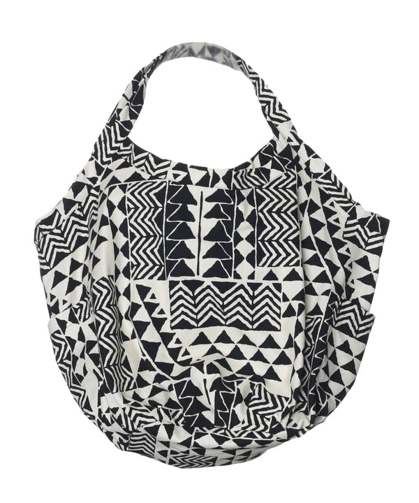 Large Tote Handbag Tribal South Pacific White