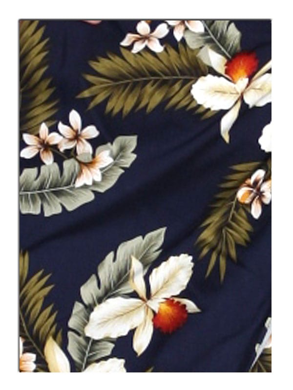 Hanapepe Rayon Fabric and Matching Clothes Navy Two Palms