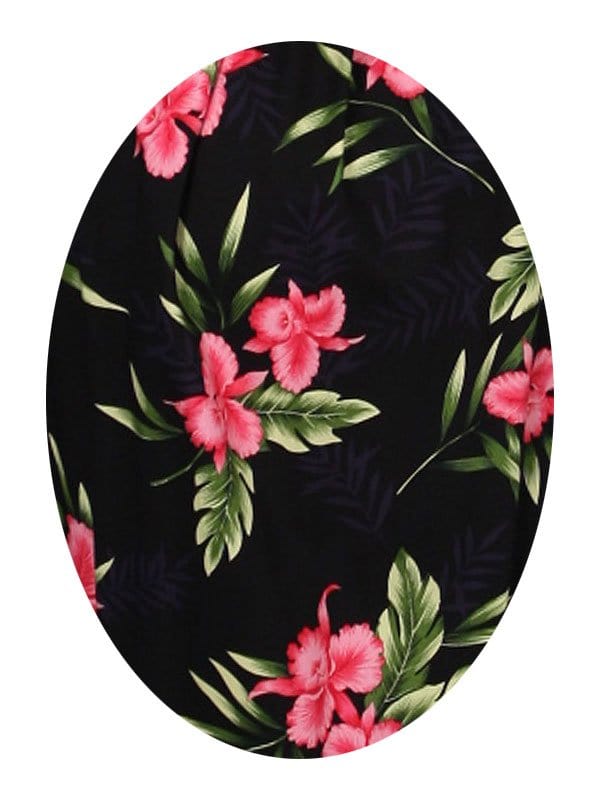 Okalani Hawaiian Black Fabric and Matching Clothes