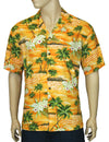 Rayon Aloha Diamond Head Hawaiian Shirt Orange KY